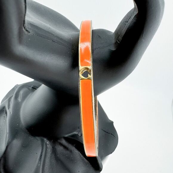 Vintage Kate Spade Orange Enamel Bangle Preppy Chic Timeless - Picture 4 of 9